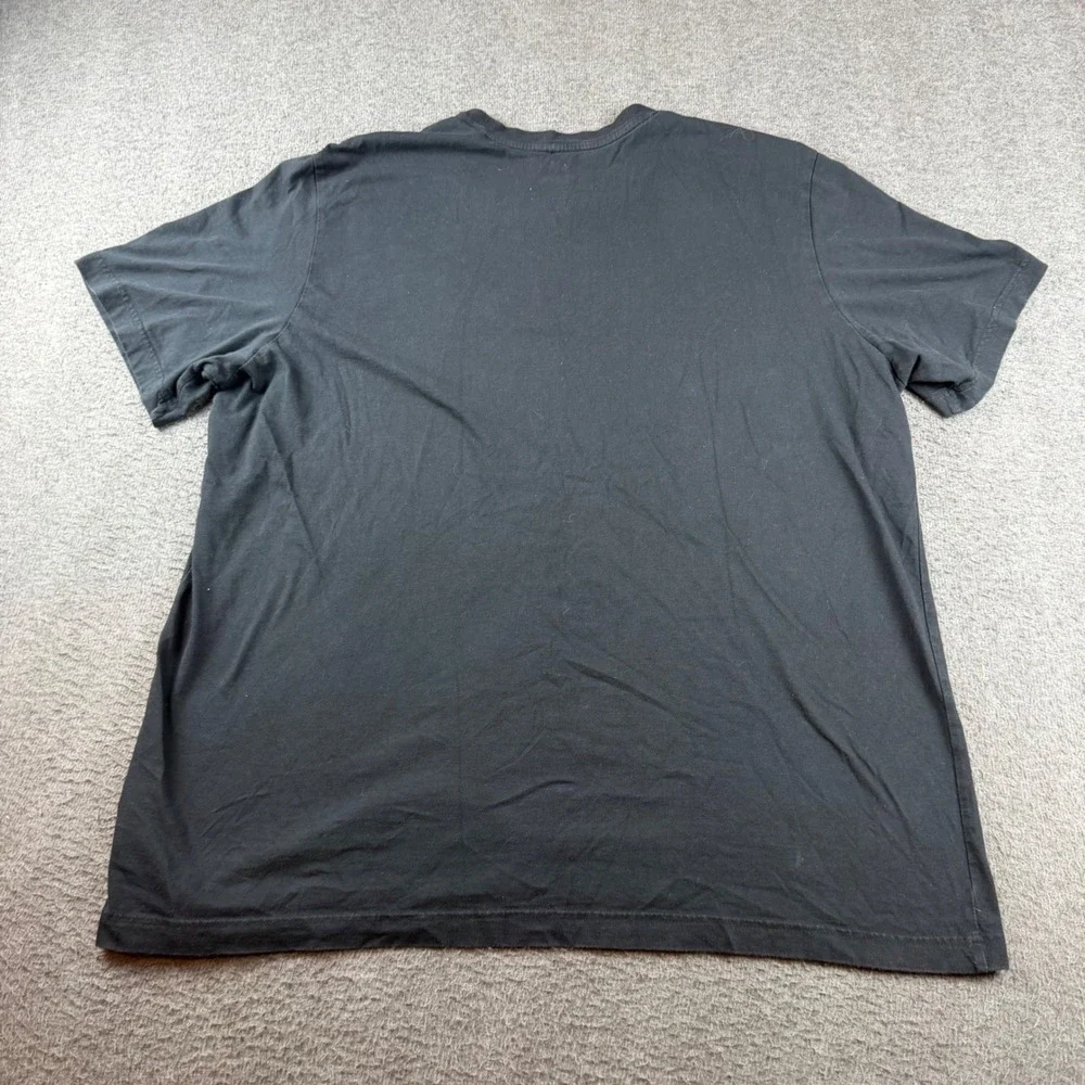 Adidas T-Shirt Men's 2XL Black Short Sleeve Box Logo Graphic Tee Cotton